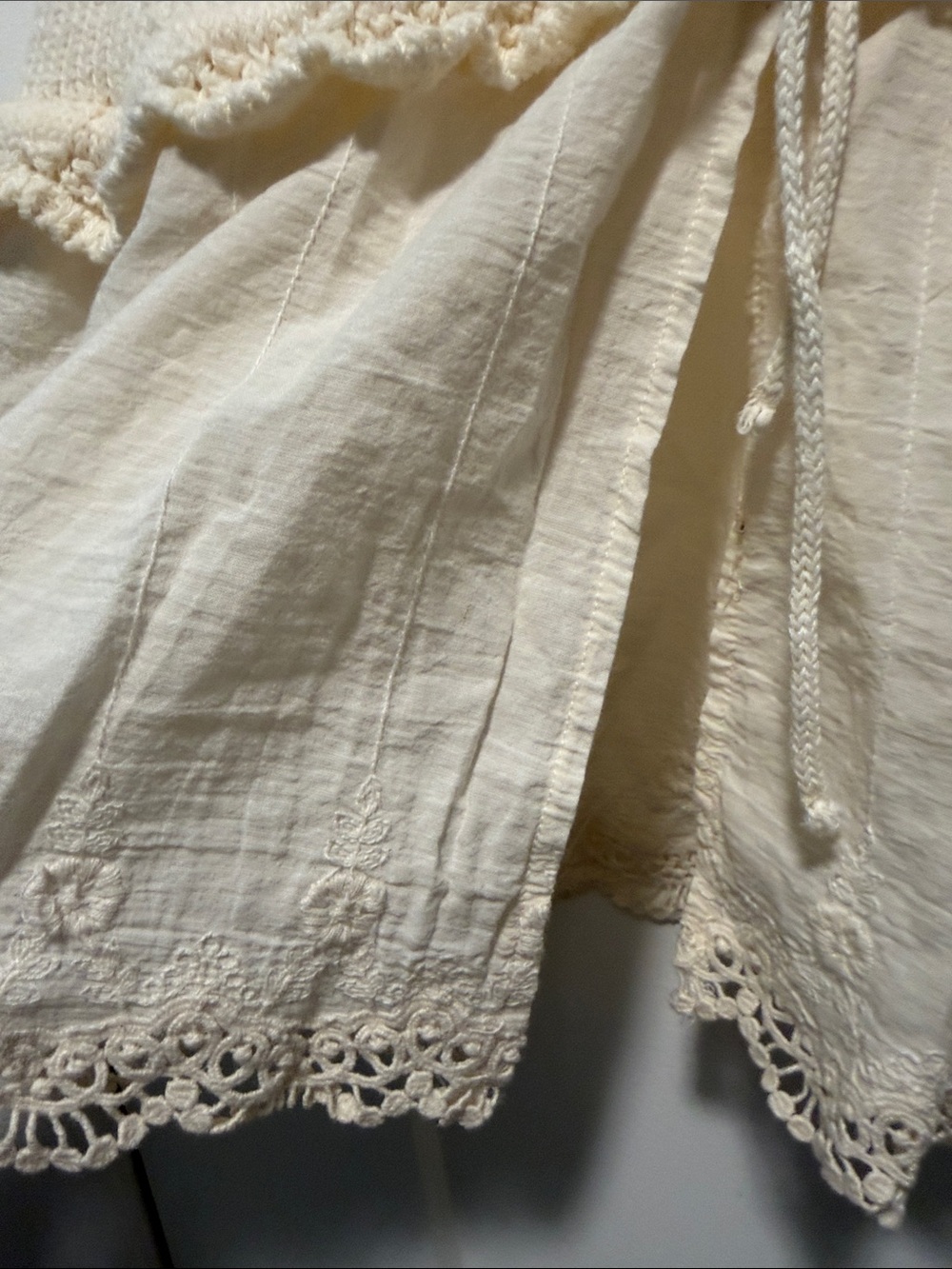 Zara Cream Crochet & Knit Tie-Front Tank - Picture 6 of 13